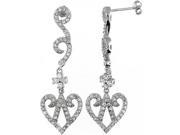 Doma Jewellery DJS01875 Sterling Silver Earring with CZ 47mm Height