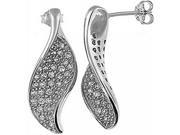 Doma Jewellery DJS01877 Sterling Silver Earring with CZ 27mm Height