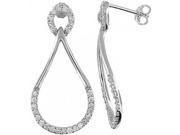 Doma Jewellery DJS01882 Sterling Silver Earrings with CZ 32mm Height