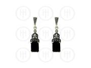Doma Jewellery MAS06350 Sterling Silver Marcasite Earrings Black ER M 1086 B
