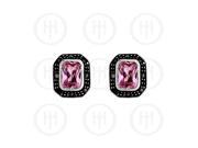 Doma Jewellery MAS06397 Sterling Silver Marcasite Earrings Pink Cubic Zirconia Stud ST M 104
