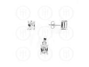 Doma Jewellery MAS06520 Sterling Silver Square CZ Stud Earrings Pendant Set PS 1008 W Clear