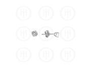Doma Jewellery MAS08764 14K White Gold Earrings Round CZ Stud 4mm