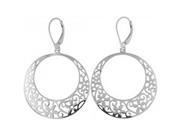 Doma Jewellery DJS02437 Sterling Silver Rhodium Plated Circles Dangle and Hook Earring 35mm Diameter