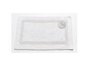 Carnation Home Fashions BM M2M 21 Reversible 100 Percent Cotton Bath Rug Size 17 in. x 24 in. White