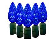 Queens of Christmas S 70C6BL 4G 23 ft. C6 Blue C6 LED Lights with 4 in. Spacing and Green Wire