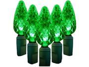 Queens of Christmas S 70C6GR 4G 23 ft. C6 Green C6 LED Lights with 4 in. Spacing and Green Wire