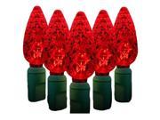 Queens of Christmas S 70C6RE 4G 23 ft. C6 Red C6 LED Lights with 4 in. Spacing and Green Wire