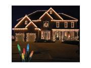 Queens of Christmas S ICM55M IG Standard Icicle Lights M5 LED Multicolor Color Faceted 70 Lights Green Wire 22 Gauge