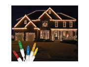 Queens of Christmas S ICM55M IW Standard Icicle Lights M5 LED Multicolor Color Faceted 70 Lights White Wire 22 Gauge