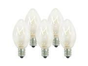 Queens of Christmas WL C7 C Clear Dimmable C7 E12 Base Incandescent Replacement Bulbs Pack of 25