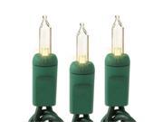 Queens of Christmas MINI 100 4 C 30 ft. Clear Mini Incandescent Lights with 4 in. Spacing and Green Wire