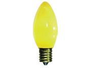 Queens of Christmas WL C9P Y Yellow Dimmable C9 E17 Base Ceramic Painted Incandescent Replacement Bulbs Pack of 25