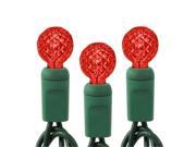 Queens of Christmas S 35G12RE 4G Red G12 Globe LED Lights with 4 in. Spacing and Green Wire