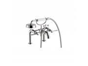 Hansgrohe 16552831 Montreux Lever 2 Handle Deck Mount Roman Tub Faucet with Handshower in Polished Nickel