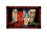 Home Fires PY HF005 22 in. x 34 in. Accents Boot Scootin Indoor Rug Black and Red