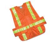 Safety Vest Front Close One Size Orange Yellow Trim