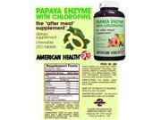 American Health Enzymes Chewable Papaya Enzyme with Chlorophyll 250 tablets 23607