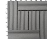 Naturesort N4 OTM6G Six M Shape Slat Grey Bamboo Composite DIY Deck Tiles 11 tiles