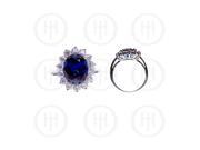 Doma Jewellery MAS07852 8 Sterling Silver Rhodium Plated CZ Royal Wedding Inspired Ring Navy B Size 8