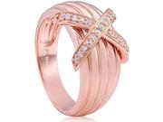 Doma Jewellery MAS02108 9 Sterling Silver Ring with Rose Gold Plating Cubic Zirconia Size 9