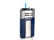 Caseti CAL436BL Caseti Corinth Blue Chrome Single Torch Flame Cigar Lighter