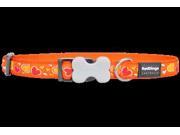 Red Dingo DC BZ OR SM Dog Collar Design Breezy Love Orange Small