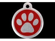 Red Dingo 06 PP RE LG QR Tag Premium Paw Print Red Large