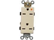 Morris Products 81920 Decorator Isolated Ground Duplex Receptacle Ivory 15A 250V