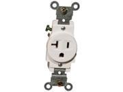 Morris Products 82156 Industrial Grade Single Receptacle White 20A 125V