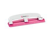 Accentra 2188 12 Sheet Capacity Pink Ribbon Compact Three Hole Punch Rubber Base Pink