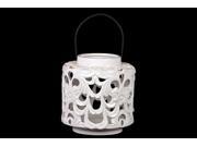 Urban Trends Collection 40400 8.27 in. H Ceramic Lantern White