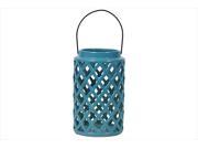Urban Trends Collection 40408 10.83 in. H Ceramic Lantern Turquoise