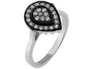 Doma Jewellery MAS02197 5 Sterling Silver Ring with Black Rhodium and CZ Size 5