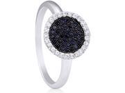 Doma Jewellery MAS02392 5 Sterling Silver Ring with Micro Set Black White Cubic Zirconia Size 5