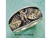 Sterling Silver Flying Eagle Band with Bronze Size 10