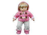 The Queens Treasures BBCPJO Pink Fleece Overall Set for 15 in. American Girl Bitty Baby`