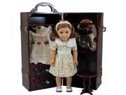 The Queens Treasures AGWWV M Deluxe Doll Storage Trunk Vanity For 18 in. American Girl Mahogany
