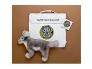 Flat Friends GWOLLC Grey Wolf Soft Plush Toy And Carry Bag