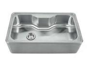 Whitehaus Collection Alfi Trade WHNAPA3016 33.50 in. Noahs Collection single bowl drop in sink with a seamless customized front apron Brushed Stainless Steel