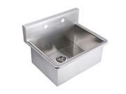 Whitehaus Collection WHNC2520 25 in. Noahs Collection commercial drop in laundry scrub sink Brushed Stainless Steel