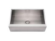 Whitehaus Collection Alfi Trade WHNCMAP3321 33 in. Noahs Collection commercial single bowl front apron sink Brushed Stainless Steel