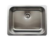 Whitehaus Collection WHNU2519 25.25 in. Noahs Collection single bowl undermount sink Brushed Stainless Steel