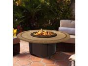 California Outdoor Concepts 5010 BR PG7 CAP 48 Carmel Chat Height Fire Pit Brown Gold Reflective Glass Capistrano Mosaic 48 in. Tile Top