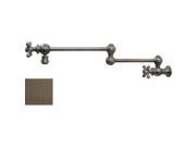 Whitehaus Collection WHKPFCR3 9550 P 22 in. Vintage III patented wall mount pot filler with cross handles and swivel aerator Pewter