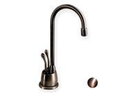 Whitehaus Collection WHFH HC4650 ACO 4.12 in. Forever Hot instant hot cold water dispenser with gooseneck spout and self closing hot water handle Antique Copp