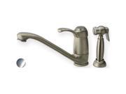 Whitehaus Collection WH23574 BN 9 in. Metrohaus single lever faucet with matching side spray Brushed Nickel PVD