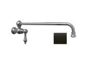 Whitehaus Collection WHKPFSLV3 9000 ORB 17 in. Vintage III wall mount pot filler with lever handle Oil Rubbed Bronze