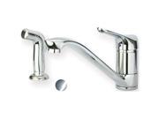 Whitehaus Collection WH76574 BN 9 in. Metrohaus single lever faucet with matching side spray Brushed Nickel PVD