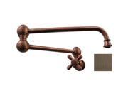 Whitehaus Collection WHKPFCR3 9500 P 22 in. Vintage III wall mount pot filler with cross handles Pewter